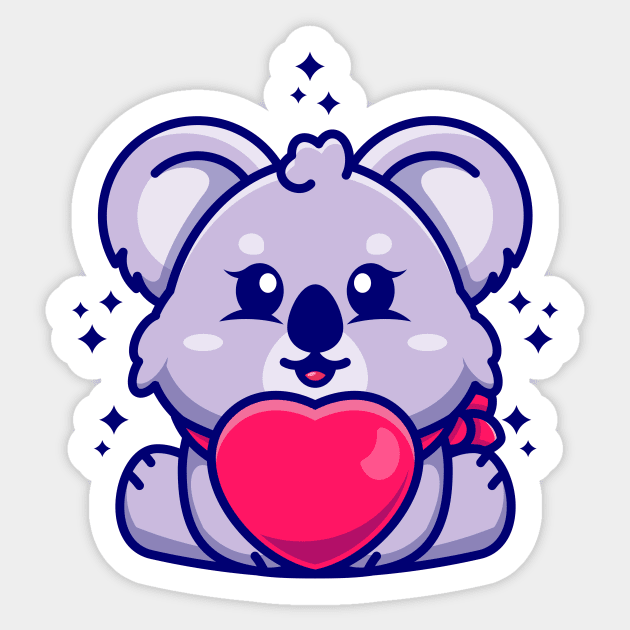 Cute baby koala cartoon with love Sticker by Wawadzgnstuff